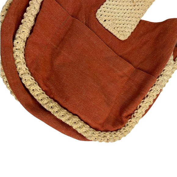 Vintage Boho Hippy Hemp Braided Hemp Wooden Button Flap Close Bag Purse Sack 70s - Picture 15 of 16